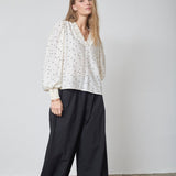 DiemCC Dot V - Blouse - OffWhite - Black - Co'couture