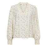 DiemCC Dot V - Blouse - OffWhite - Black - Co'couture