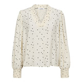 DiemCC Dot V - Blouse - OffWhite - Black - Co'couture