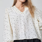 DiemCC Dot V - Blouse - OffWhite - Black - Co'couture
