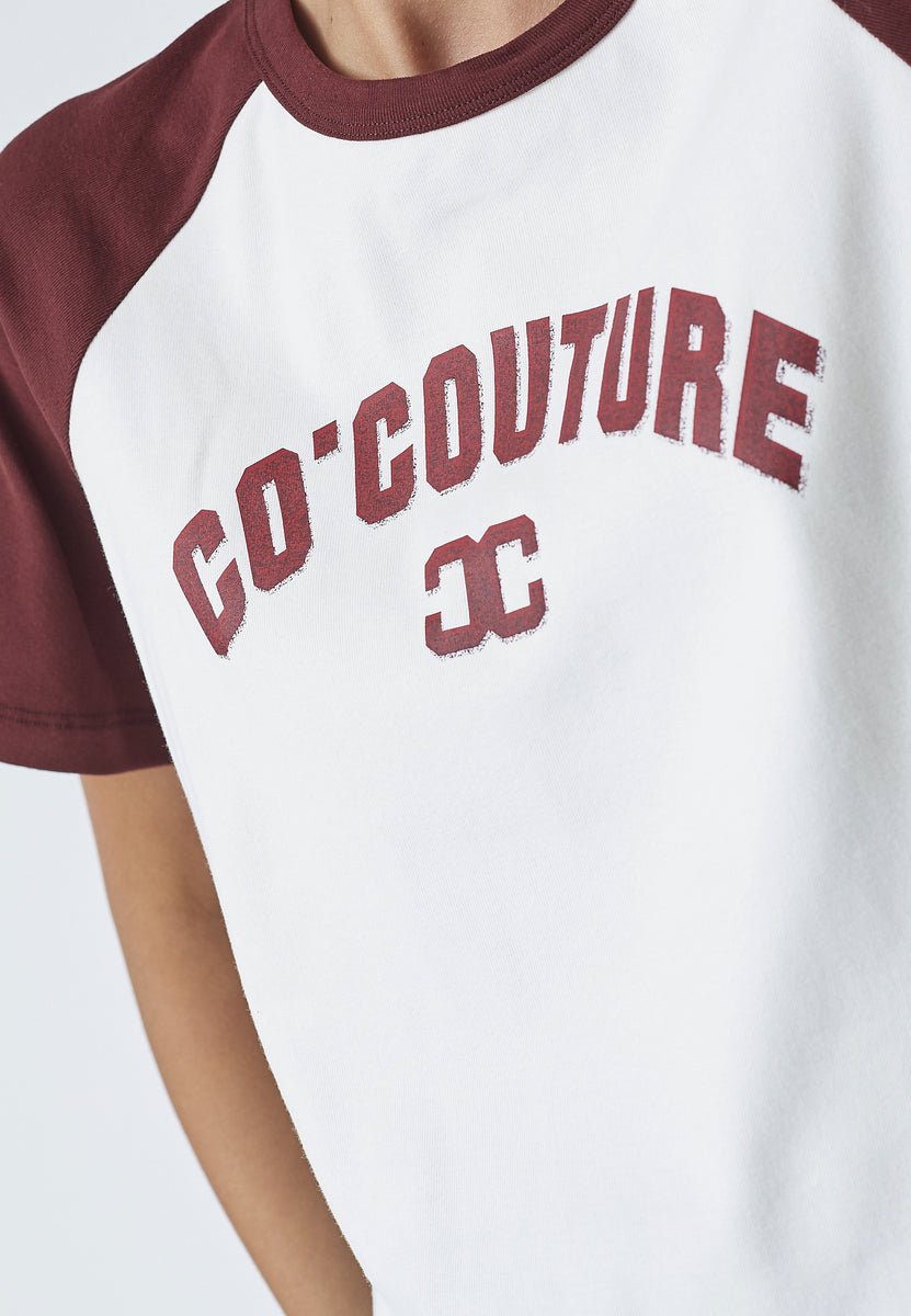 EdgeCC Block Tee - OffWhite WineRed - Co'couture