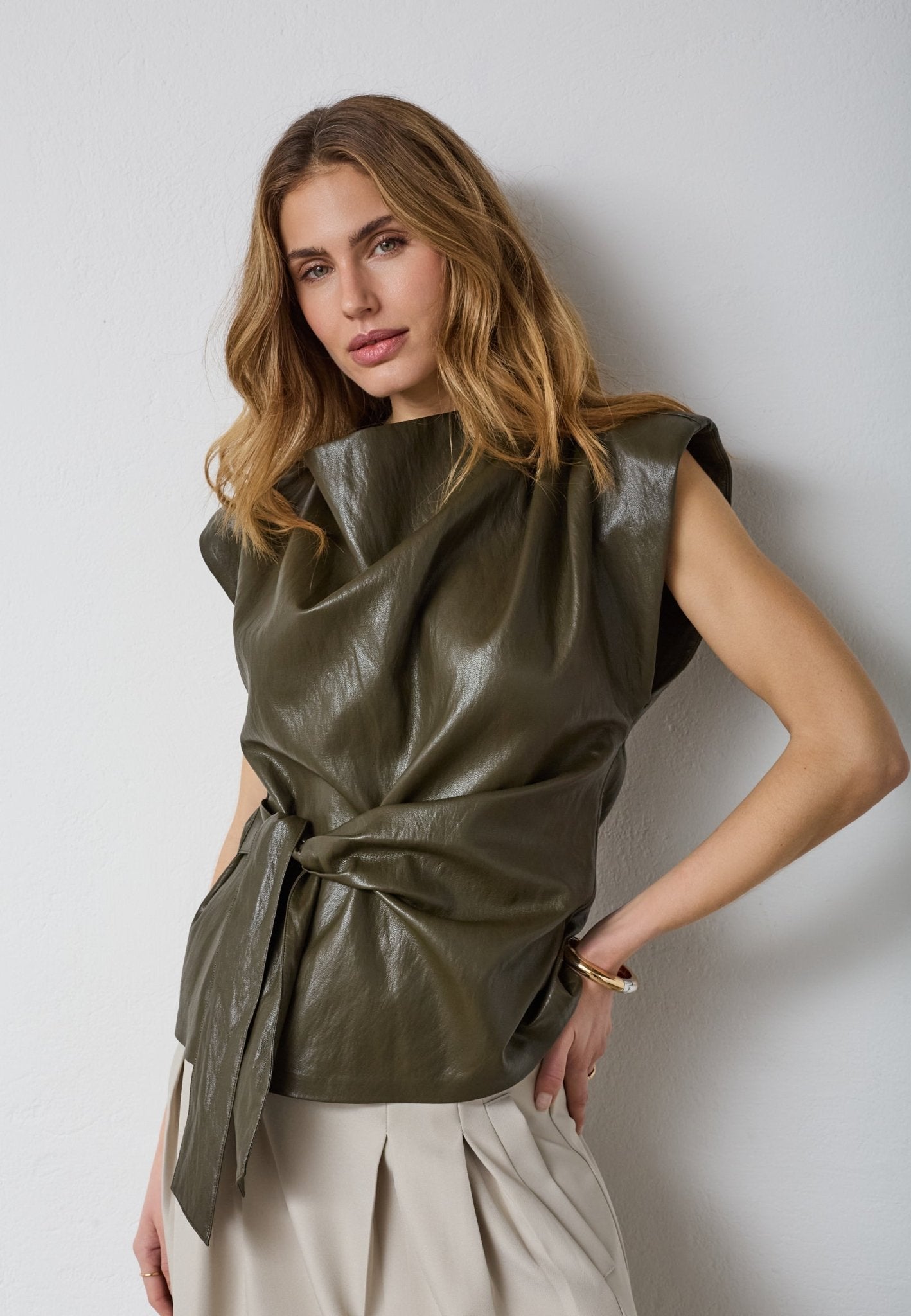 GittCC Pleat Top - Army - Co'couture