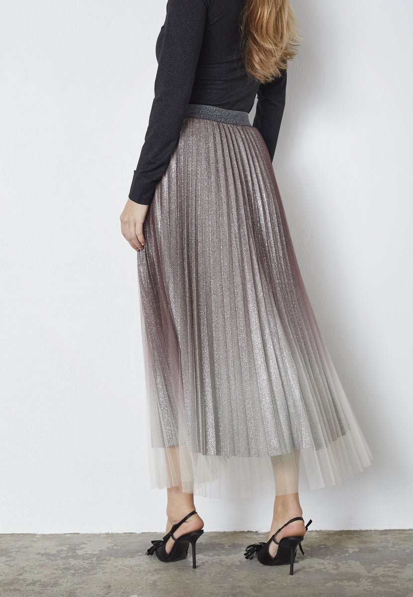GlitterCC Plissé Skirt - Dark Brown - Co'couture
