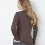 GrannyCC Embroidery LS Tee - Dark Brown - Co'couture