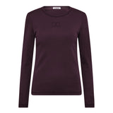 GrannyCC Embroidery LS Tee - Plum - Co'couture
