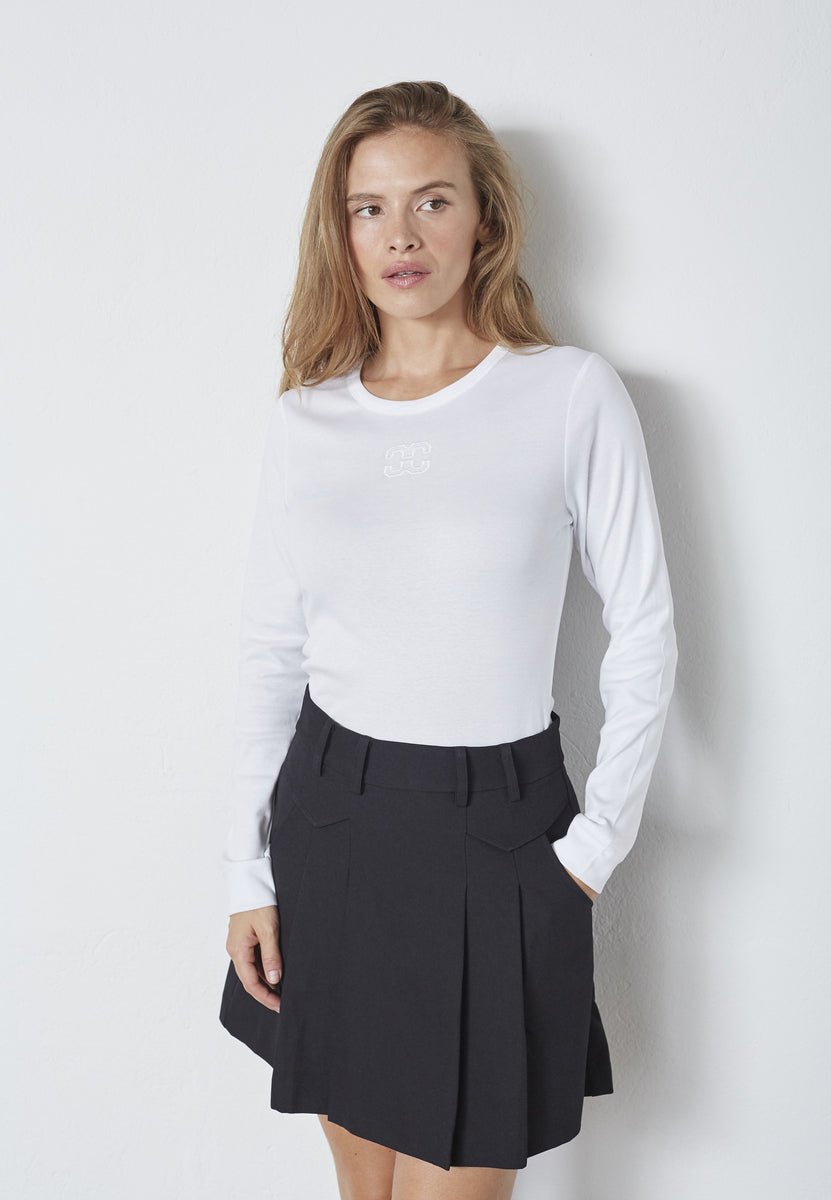 GrannyCC Embroidery LS Tee - White - Co'couture