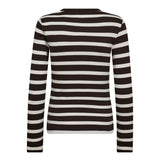 GrannyCC Rib Emb LS Blouse - OffWhite/DarkBrown - Co'couture