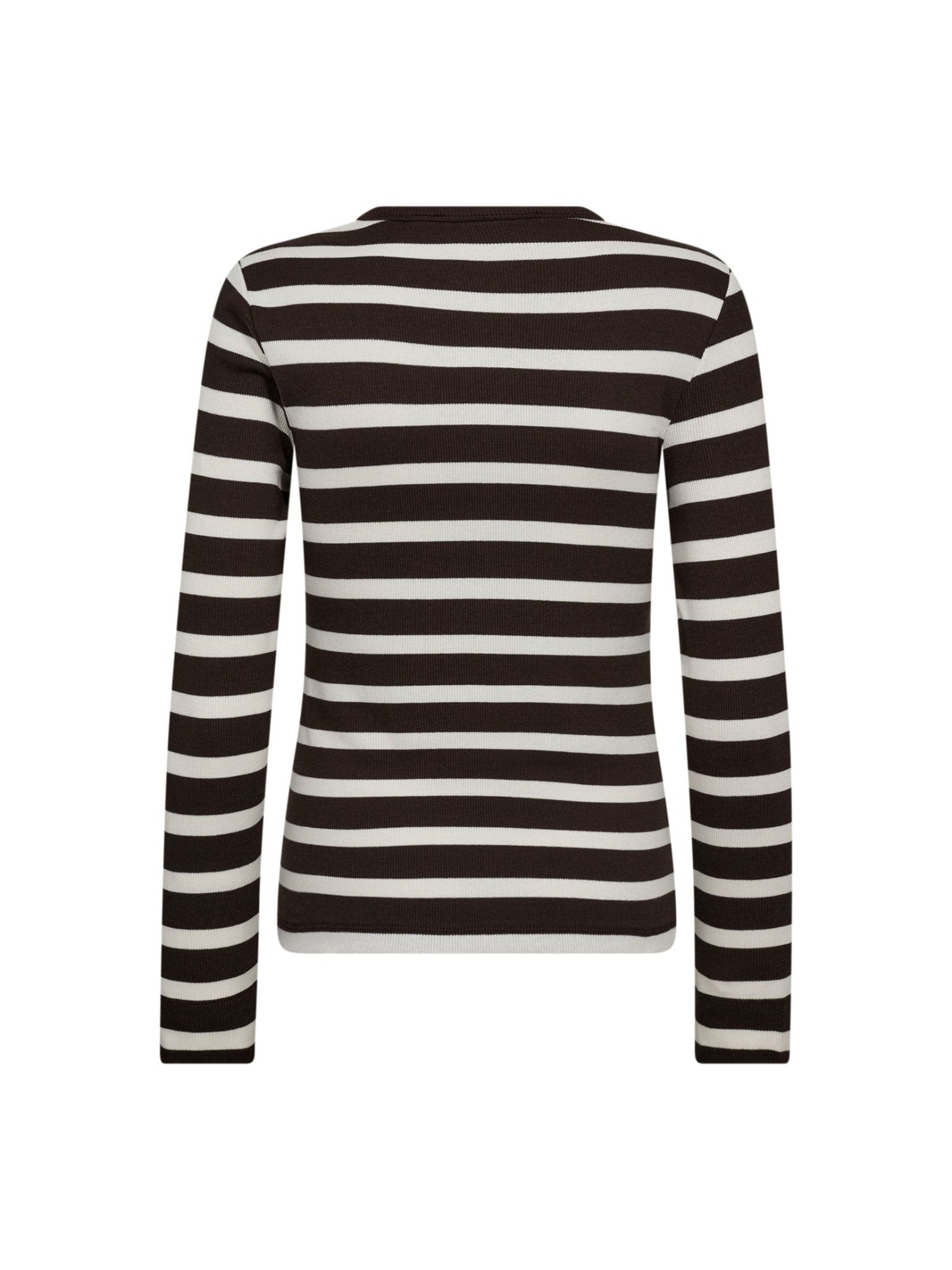 GrannyCC Rib Emb LS Blouse - OffWhite/DarkBrown - Co'couture