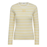 GrannyCC Rib Emb LS Blouse - OffWhite/Pastel Yellow - Co'couture