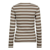 GrannyCC Rib Emb LS Blouse - OffWhite/Walnut - Co'couture