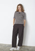 GrannyCC Rib Emb SS T-shirt - OffWhite/DarkBrown