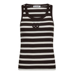 GrannyCC Rib Emb. Tank Top - OffWhite/DarkBrown - Co'couture