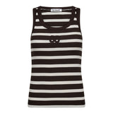 GrannyCC Rib Emb. Tank Top - OffWhite/DarkBrown - Co'couture