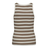 GrannyCC Rib Emb. Tank Top - OffWhite/Walnut - Co'couture
