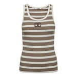 GrannyCC Rib Emb. Tank Top - OffWhite/Walnut - Co'couture