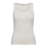 GrannyCC Rib Solid Emb Tank - White - Co'couture