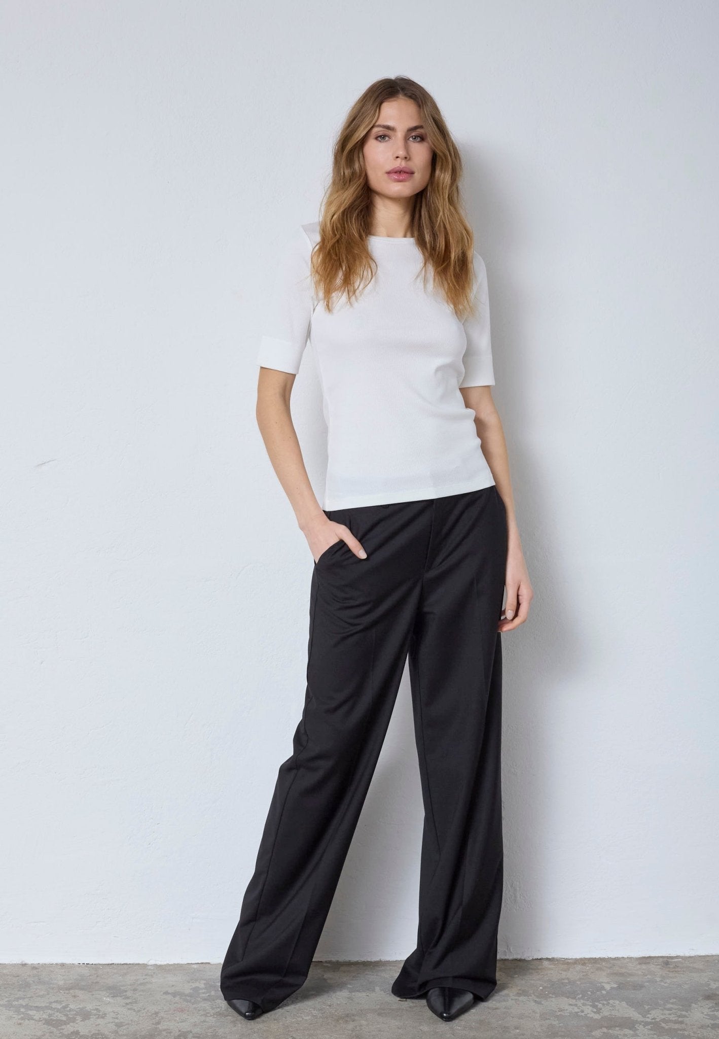 GrannyCC Rib SS O - Tee - Off white - Co'couture