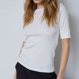 GrannyCC Rib SS O - Tee - Off white - Co'couture