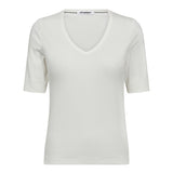 GrannyCC Rib SS V - Tee - Off white - Co'couture