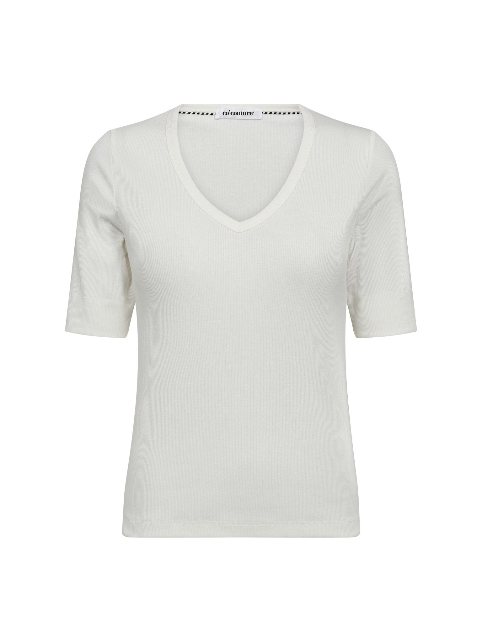 GrannyCC Rib SS V - Tee - Off white - Co'couture