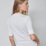 GrannyCC Rib SS V - Tee - Off white - Co'couture