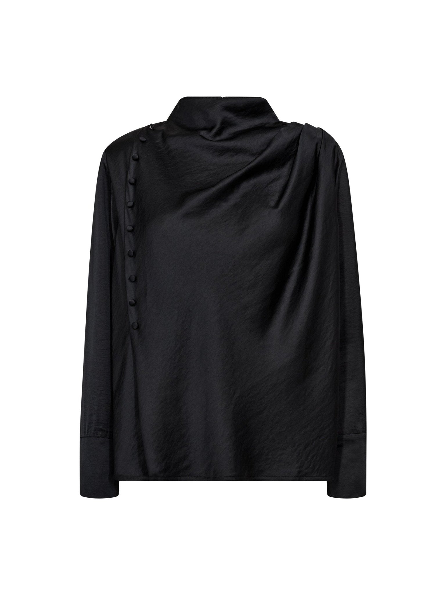 HelenCC Button Blouse - Black - Co'couture