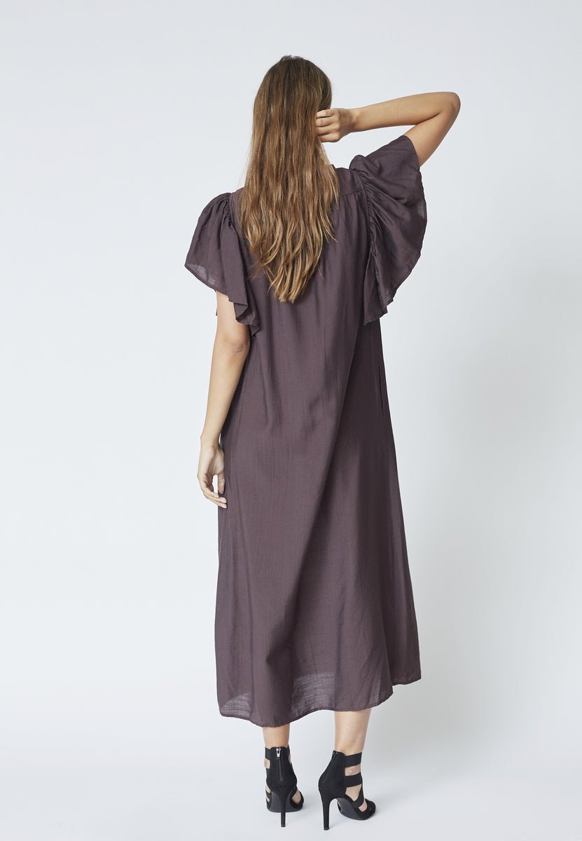 HeraCC SS Frill Dress - Mocca - Co'couture