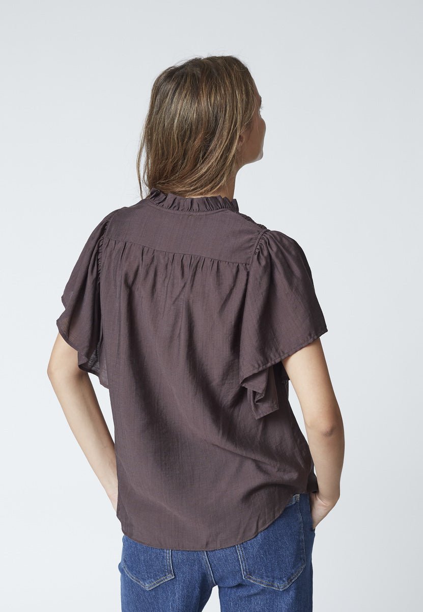 HeraCC SS Frill Top - Mocca - Co'couture