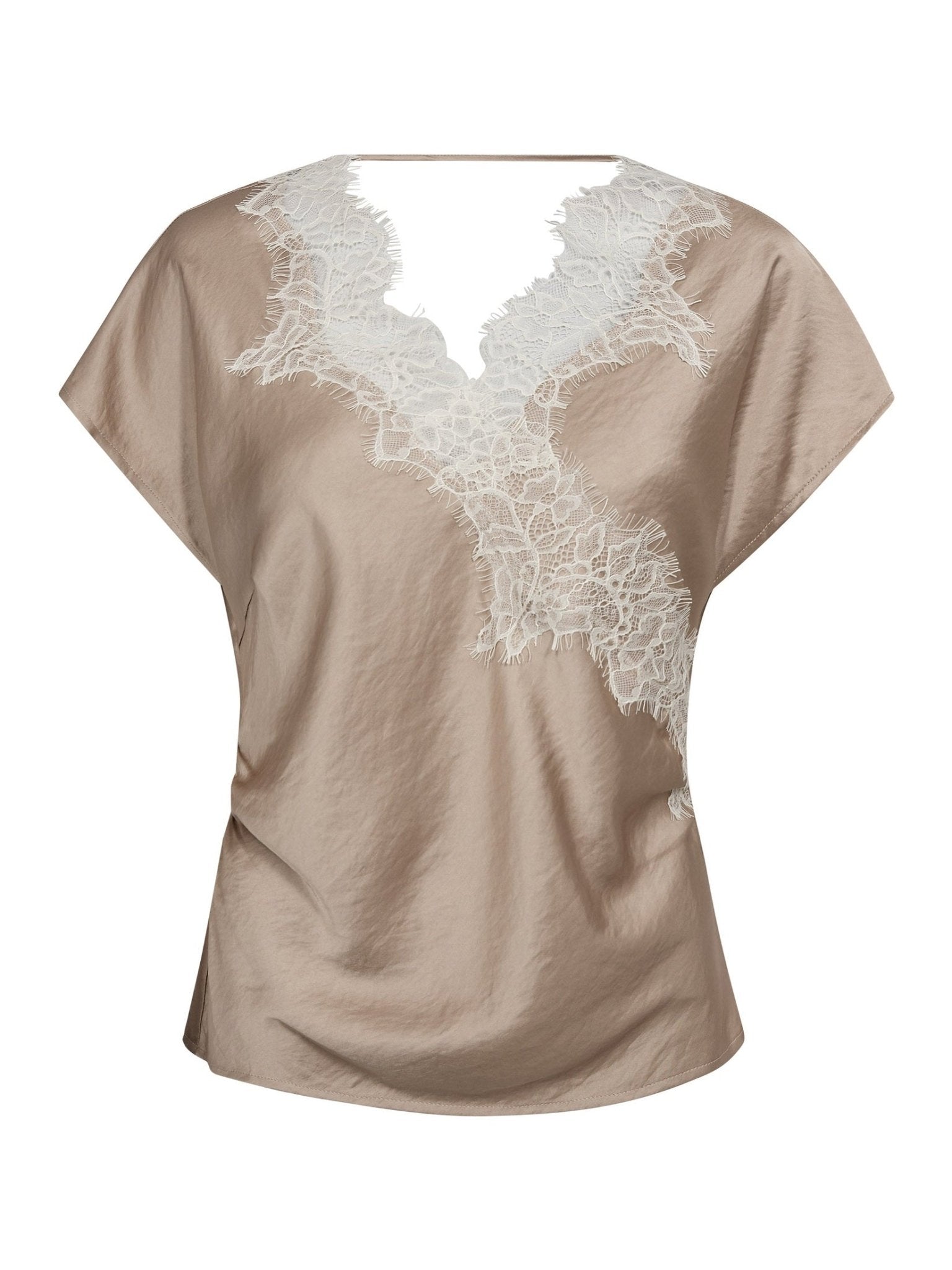 IdunCC Lace SS Blouse - Bisquit - Co'couture