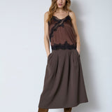 IdunCC Lace Top - Dark Brown - Co'couture