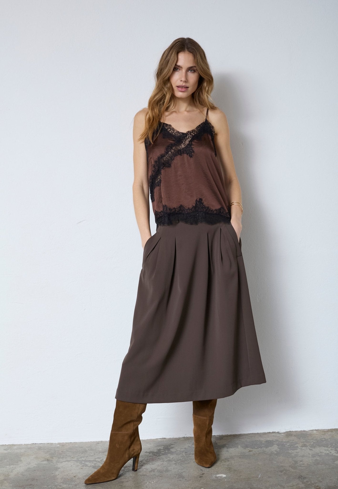 IdunCC Lace Top - Dark Brown - Co'couture