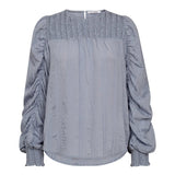 KesiCC Drape Sleeve Blouse - Pale Blue - Co'couture