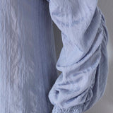 KesiCC Drape Sleeve Blouse - Pale Blue - Co'couture