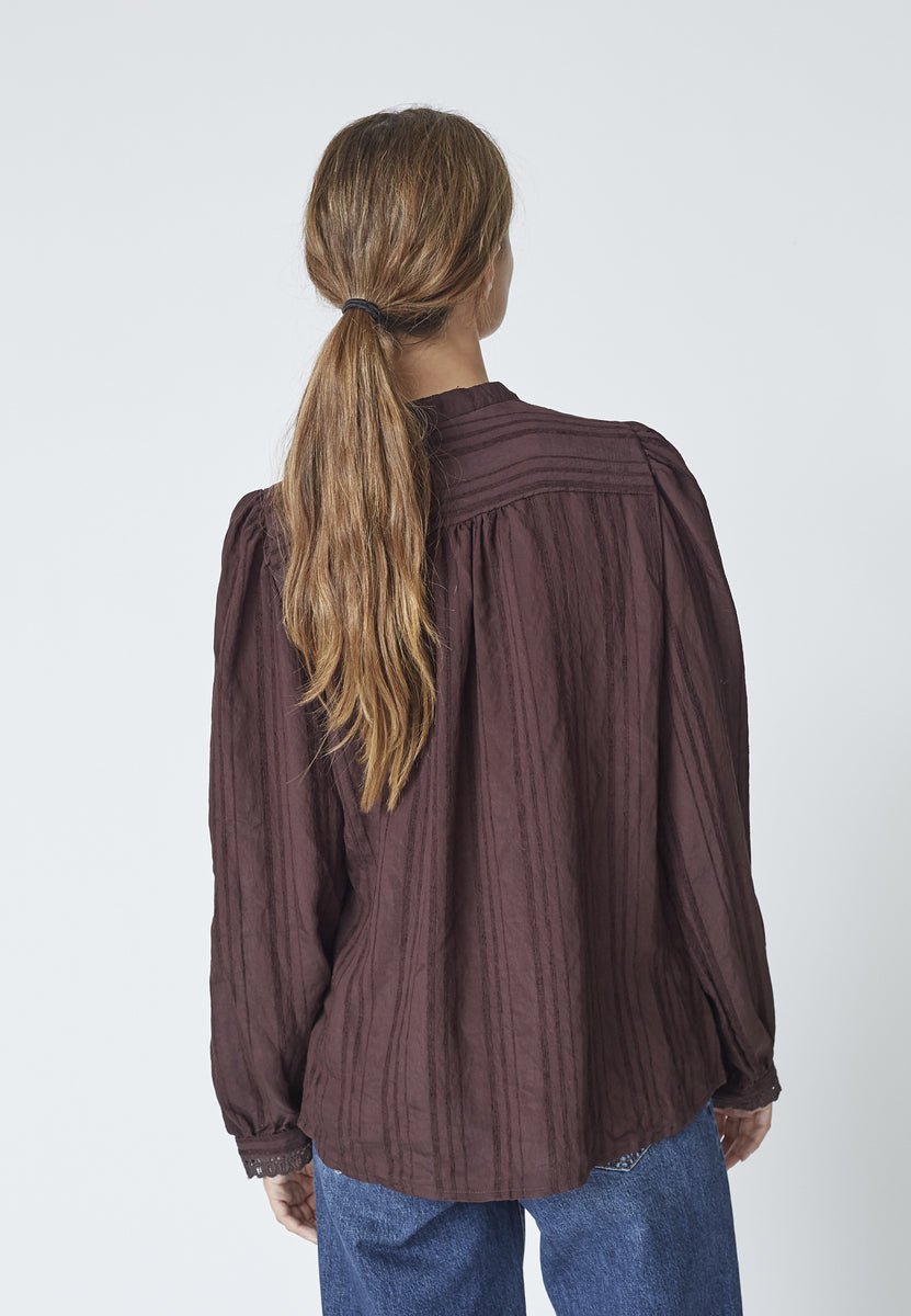 KesiCC Lace Shirt - Dark Brown - Co'couture