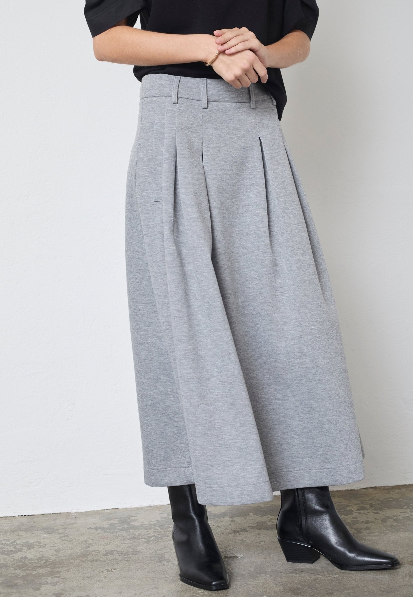 LanceCC Pleat Skirt - Grey Melange - Co'couture