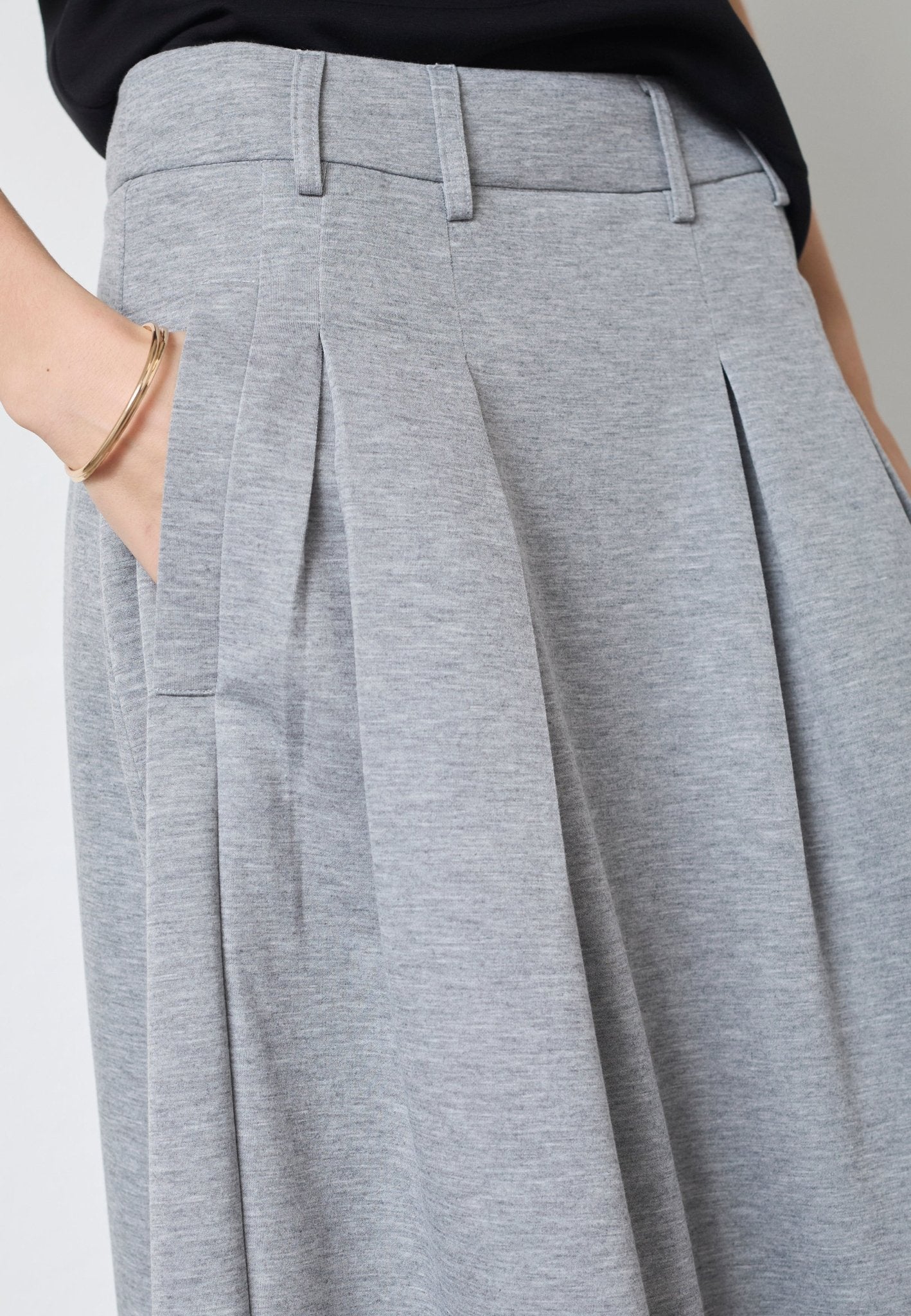 LanceCC Pleat Skirt - Grey Melange - Co'couture