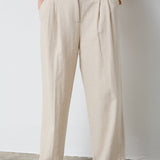 LeenaCC Linen Pleat LL Pant - Bone - Co'couture
