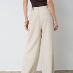 LeenaCC Linen Pleat Pant - Bone - Co'couture