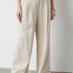 LeenaCC Linen Pleat Pant - Bone - Co'couture