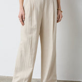 LeenaCC Linen Pleat Pant - Bone - Co'couture
