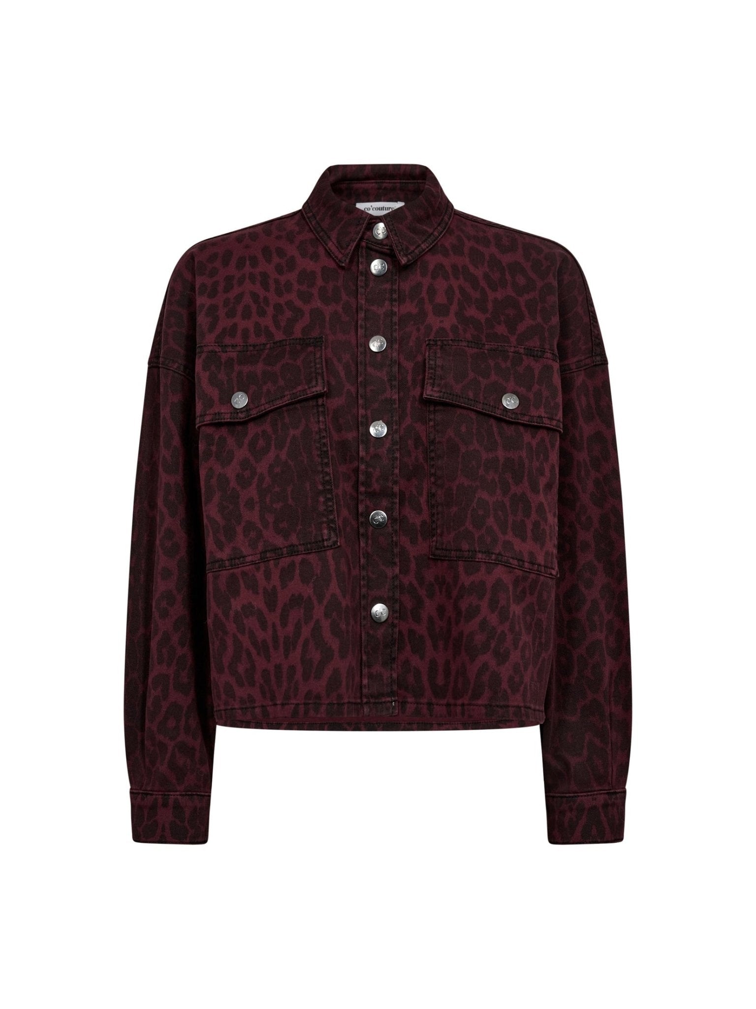 LeoCC Denim Crop Shirt - Winered - Co'couture