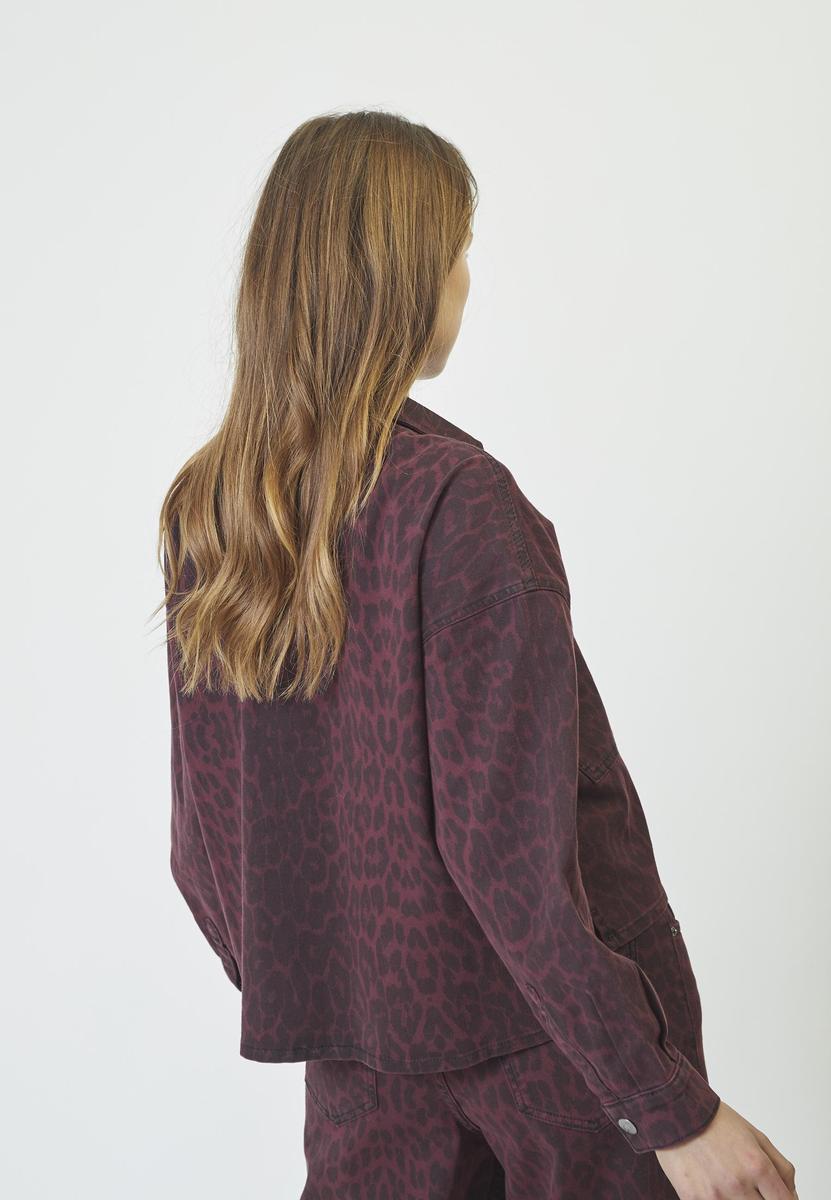 LeoCC Denim Crop Shirt - Winered - Co'couture