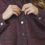 LeoCC Denim Crop Shirt - Winered - Co'couture