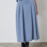 LovaCC Anya Pleat Skirt - Denim blue - Co'couture