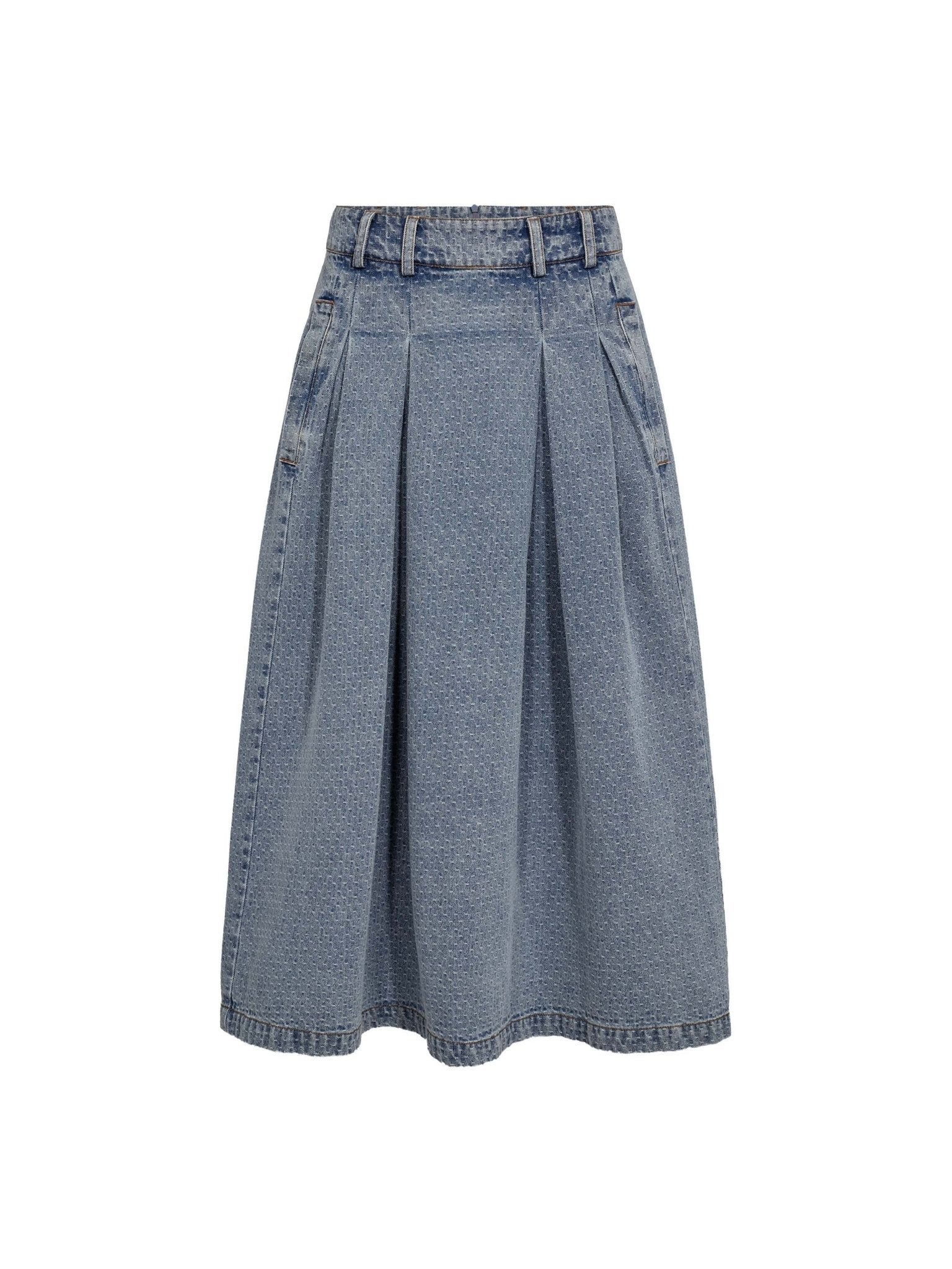 LovaCC Anya Pleat Skirt - Denim blue - Co'couture