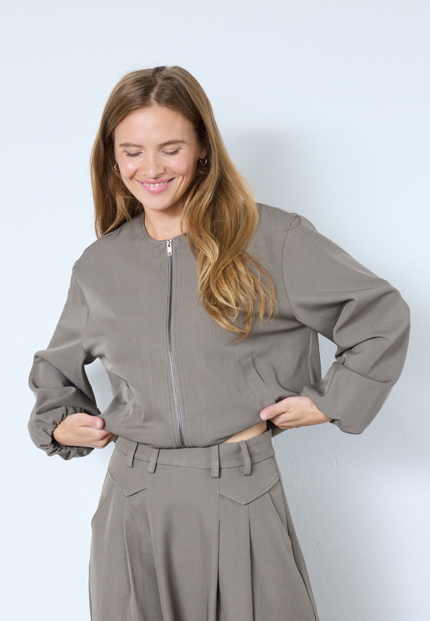 LunaCC Balloon Zip Jacket - Walnut - Co'couture