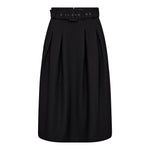 LunaCC Belt Midi Pleat Skirt - Black - Co'couture