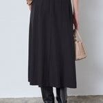 LunaCC Belt Midi Pleat Skirt - Black - Co'couture