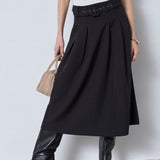 LunaCC Belt Midi Pleat Skirt - Black - Co'couture