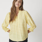 MangoCC Check SS Blouse - Pastel Yellow - Co'couture